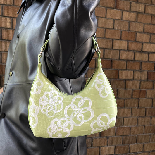 Bolso de Hombro Diseño Coreano Flores Graffiti - Bandolera Trendy para Mujer - Image 2