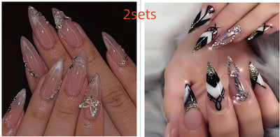 Pegatinas de Uñas Mariposa Efecto Ojo de Gato con Diamantes - Image 7