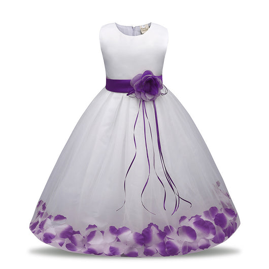 Vestido de Princesa Infantil con Malla Floral - Image 18