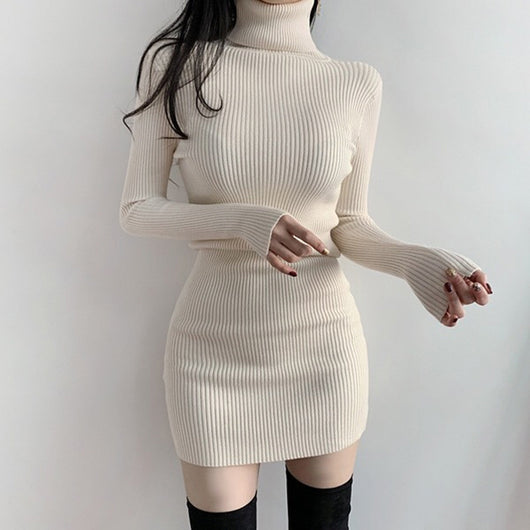 Vestido Largo de Cuello Alto y Manga Larga para Mujer - Image 10