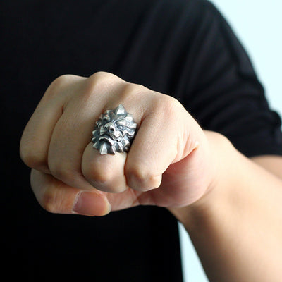 Anillo de Plata Esterlina Artesanal con Acabado Vintage para Hombre