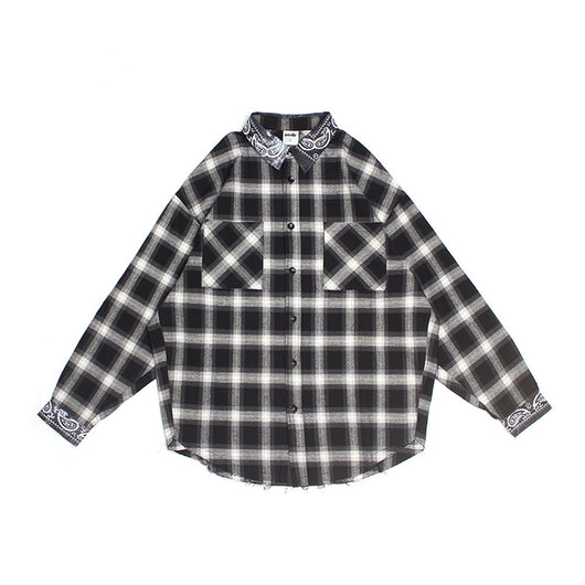 Camisa Manga Larga para Hombre con Aplicación de Flor de Cajuil y Orilla Cruda - Image 3