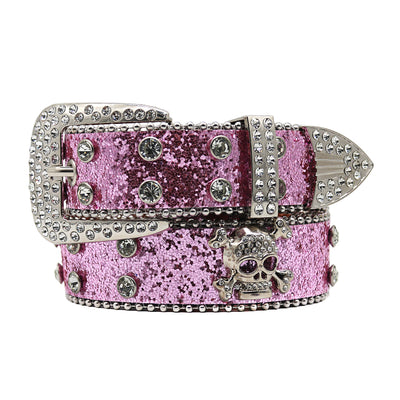 Cinturón Ancho para Hombre con Calavera de Cristales - Image 11