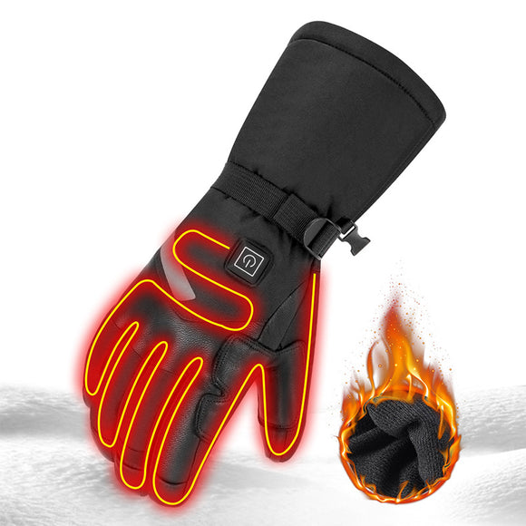 Guantes Térmicos Eléctricos de Piel de Oveja con Pantalla Táctil para Motocicleta
