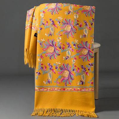 Bufanda Cashmere Tibetana Bordada Gruesa para Invierno - Image 18