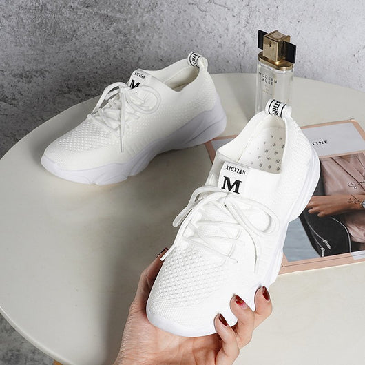 Zapatillas Deportivas Tejidas Transpirables para Mujer - Diseño Moderno con Cordones - Image 11