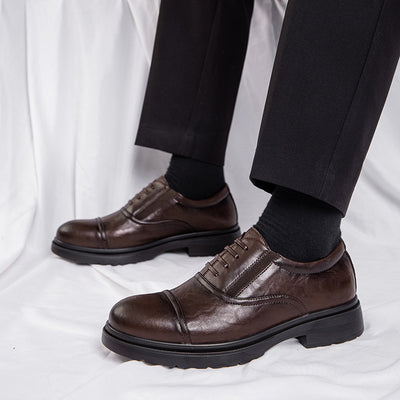 Zapatos Casuales de Cuero Genuino para Hombre con Suela Blanda Elevada - Image 3