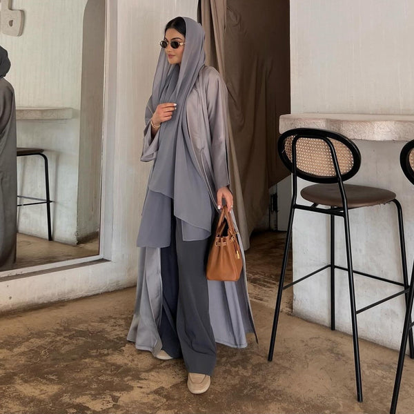 Vestido Abaya de Satén Suave - Moda Elegante Oriente Medio