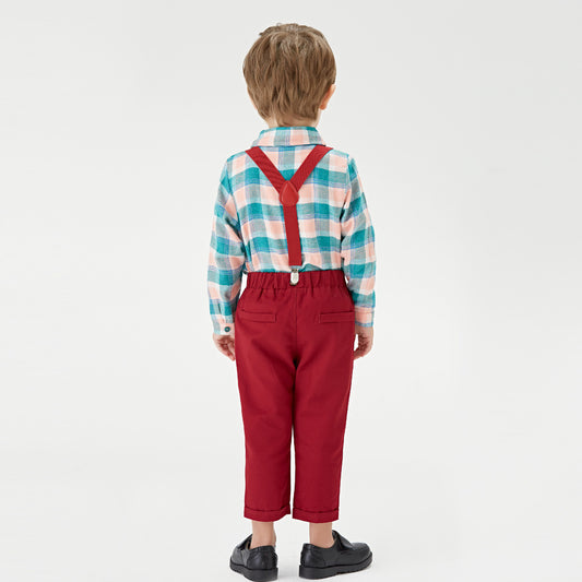 Babero Infantil Cuadrille Bicolor con Cierre Ajustable - Image 2