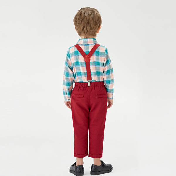 Babero Infantil Cuadrille Bicolor con Cierre Ajustable