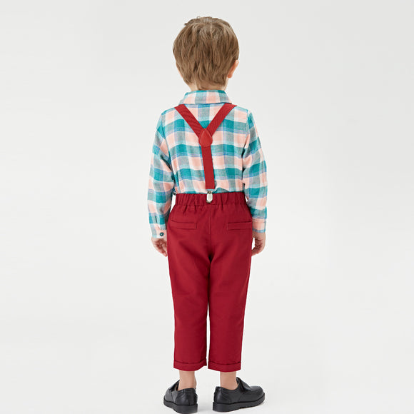 Babero Infantil Cuadrille Bicolor con Cierre Ajustable