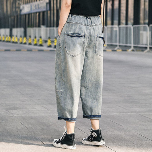 Pantalón Denim Lápiz Holgado con Costuras Decorativas BF Style - Image 6