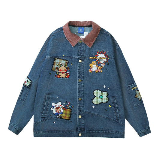 Chaqueta Denim Vintage con Bordado de Pareja - Image 7