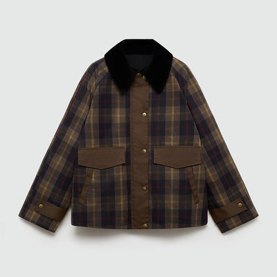 Abrigo Acolchado con Cuello de Piel - Diseño Tartán Otoño Invierno - Image 7