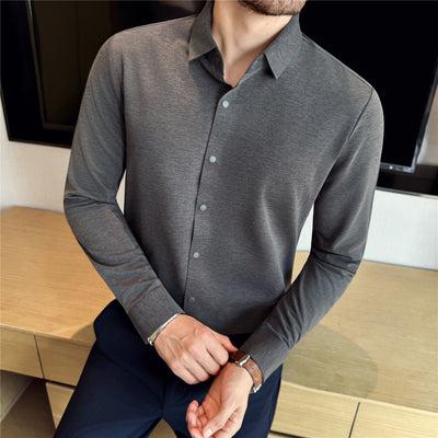Camisa Stretch Sin Costuras para Hombre con Botones Reforzados - Image 7