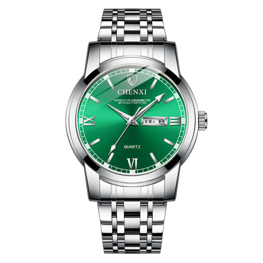 Reloj Acero Inoxidable Doble Calendario Luminoso Resistente al Agua - Image 9