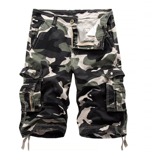 Pantalones Cortos de Trabajo Cargo Camuflaje para Hombre Talla Grande con Múltiples Bolsillos