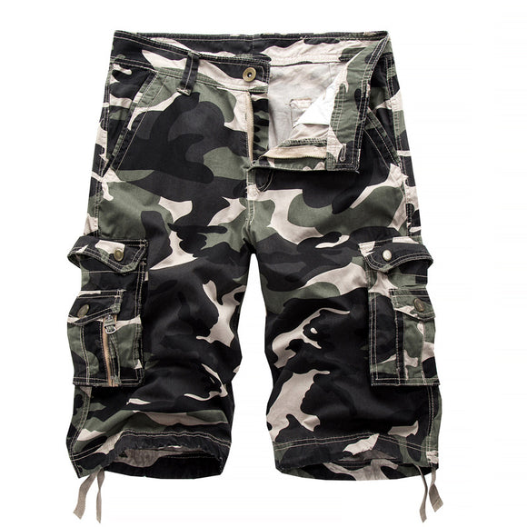 Pantalones Cortos de Trabajo Cargo Camuflaje para Hombre Talla Grande con Múltiples Bolsillos