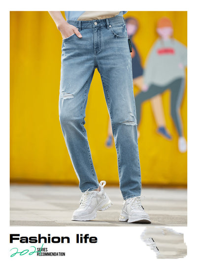 Jeans Rectos Coolmax Life Series Azul Claro para Hombre - Image 7