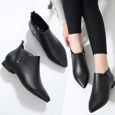 Zapatos Planos de Cuero Ante Estilo Británico para Mujer Talla Grande - Image 9