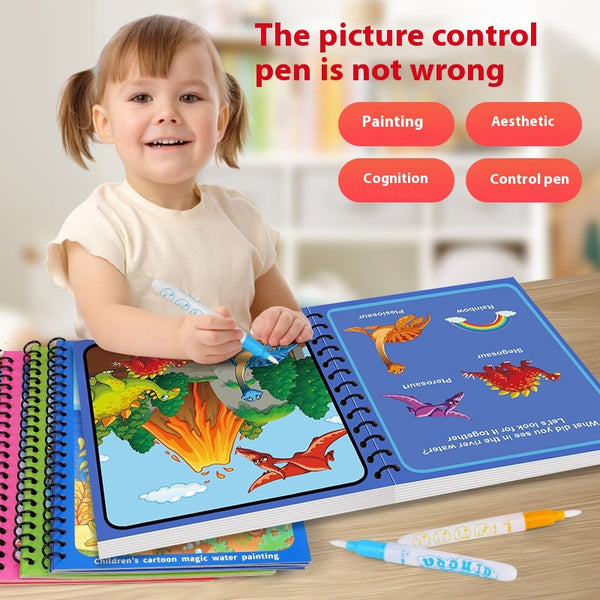Libro Mágico de Pintura con Agua para Niños - Álbum de Colorear Reutilizable