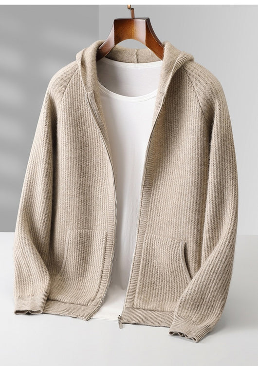 Cardigan con Capucha de Lana Gruesa para Hombre - Corte Holgado y Casual - Image 10