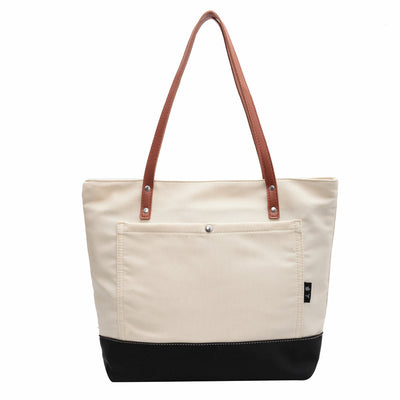 Bolsa de Hombro Estilo Asiático con Contraste de Colores - Gran Capacidad para Compras y Trabajo - Image 6