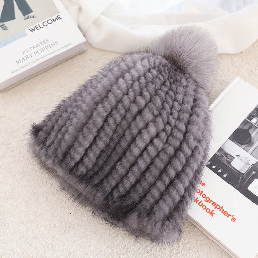 Gorro de Piel de Visón con Lana Gruesa Aislante - Image 14
