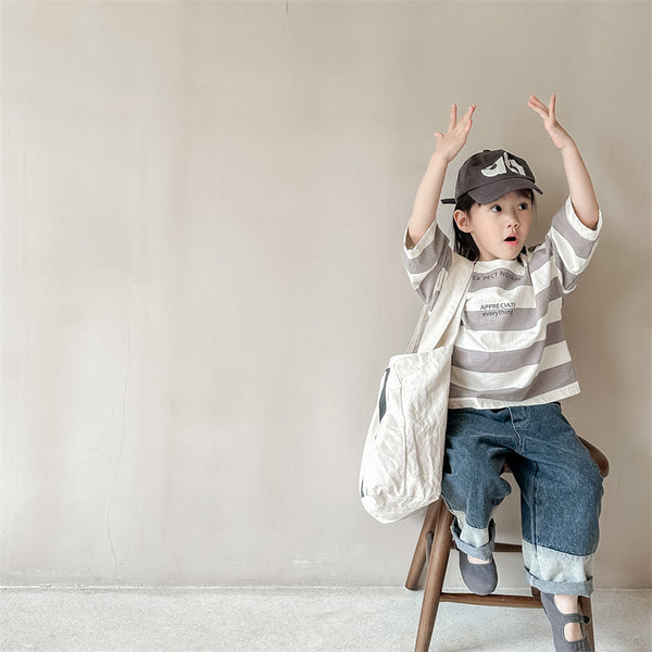 Camiseta Larga Infantil Estilo Coreano para Niños y Niñas - Colección Otoño
