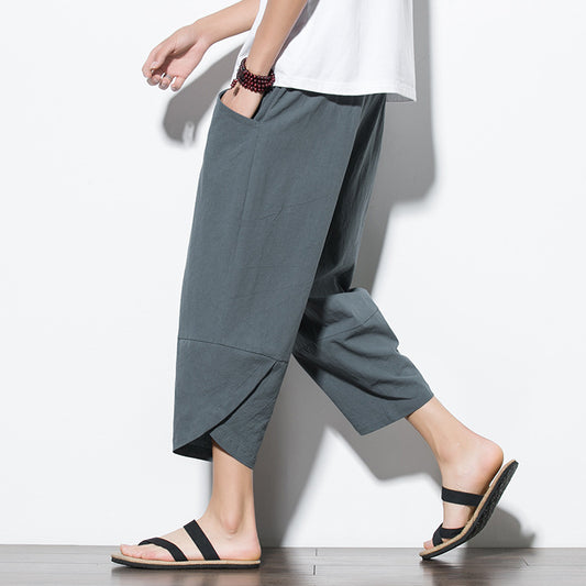 Pantalones Harem Sueltos de Algodón y Lino - Image 2