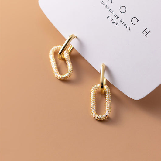 Aretes Geométricos de Diamantes - Diseño Elipse Moderna - Image 11