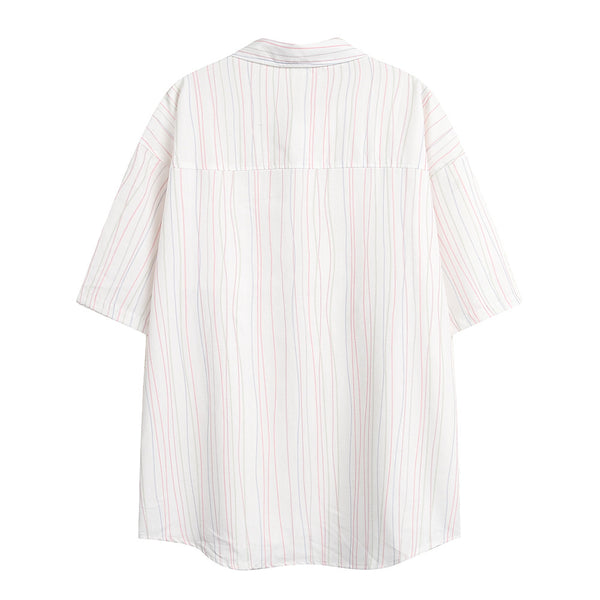 Camisa de Rayas Verticales Manga Corta para Hombre