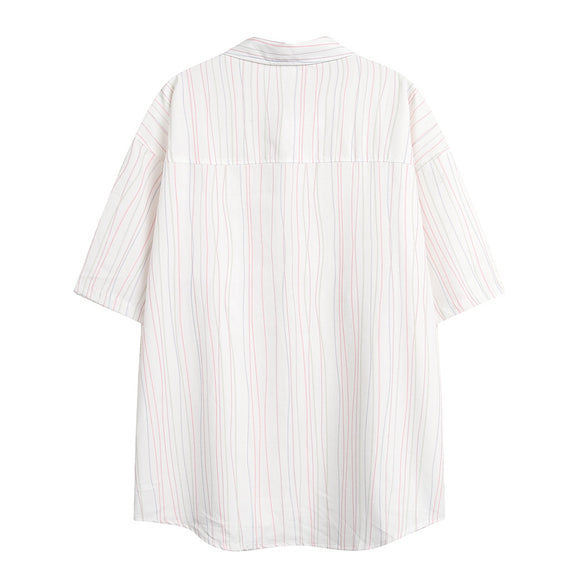 Camisa de Rayas Verticales Manga Corta para Hombre