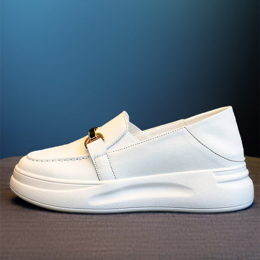 Mocasines Plataforma Cuero Blanco para Mujer - Comodidad Explosiva Otoño - Image 11