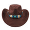 Sombrero Vaquero Punk de Ala Ancha con Peluche Sintético para Montar a Caballo