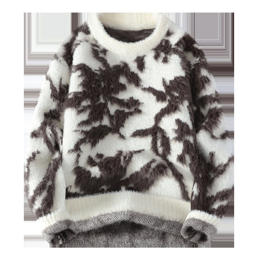 Suéter Holgado Cuello Redondo para Hombre - Tejido Cálido Otoño Invierno - Image 5