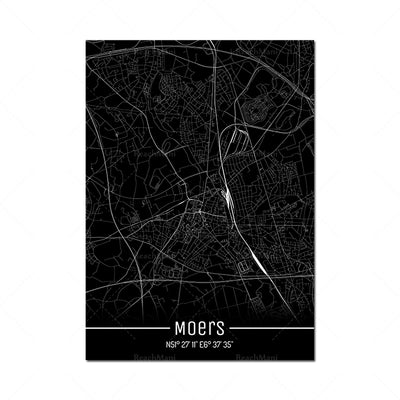 Cuadro Decorativo Mapa Líneas Negras - Lienzo Moderno para Pared - Image 14