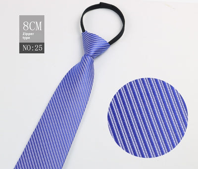 Corbata Negra Rayada Azul con Cierre Rápido - Corbata Ejecutiva Lazy Zip - Image 26