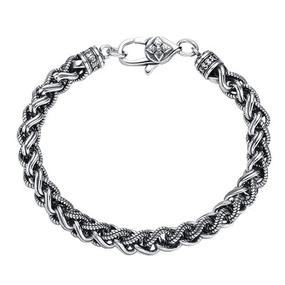 Pulsera de Plata Thai 925 Gruesa para Hombre con Diseño de Cuerda Dinámica Personalizable - Image 5