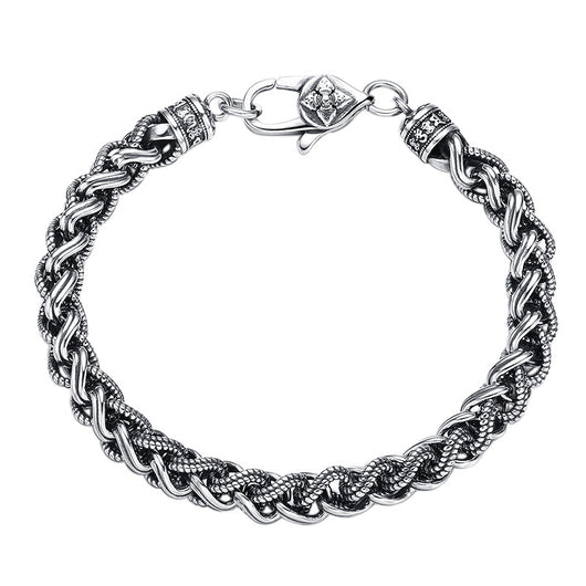 Pulsera de Plata Thai 925 Gruesa para Hombre con Diseño de Cuerda Dinámica Personalizable - Image 5