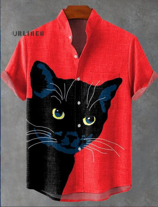 Camisa Cardigan Suelta con Estampado Abstracto 3D y Cuello de Pie - Image 13