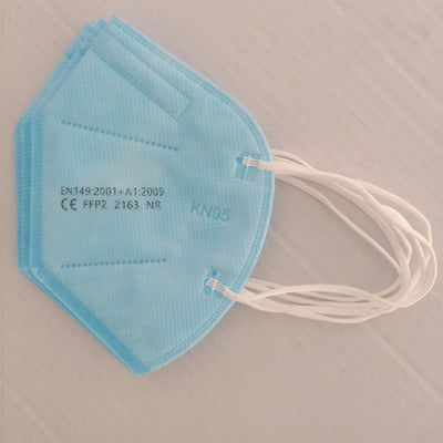 Stack of red KN95 protective masks with white ear loops, showing FFP2 certification and '10pcs' text. - Image 2