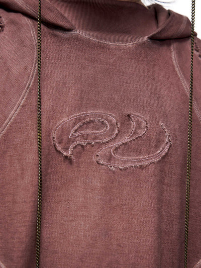 Sudadera con Capucha Desgastada de Estructura Dividida y Teñido Fracturado para Hombre - Image 15
