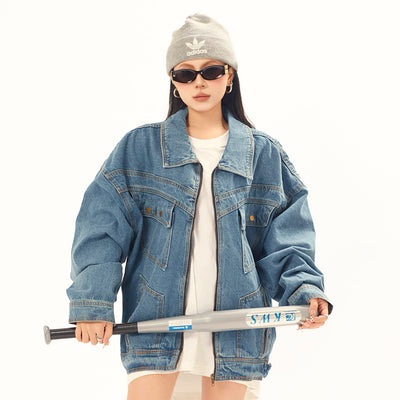 Chaqueta Denim Vintage Punk Lavado Desgastado Unisex - Image 16