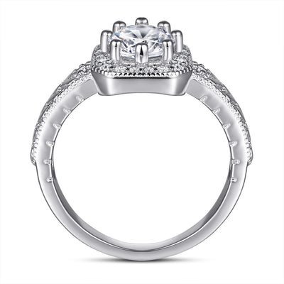 Anillo de Plata con Circonita Princesa - Simulante de Diamante - Image 6