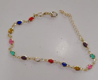 Pulsera de Tobillo Cristal Arcoíris con Incrustaciones Multicolor - Image 6