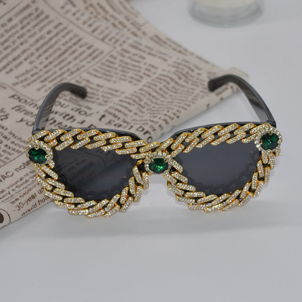 Gafas Cat Eye con Detalles de Diamantes - Estilo Urbano para Mujeres