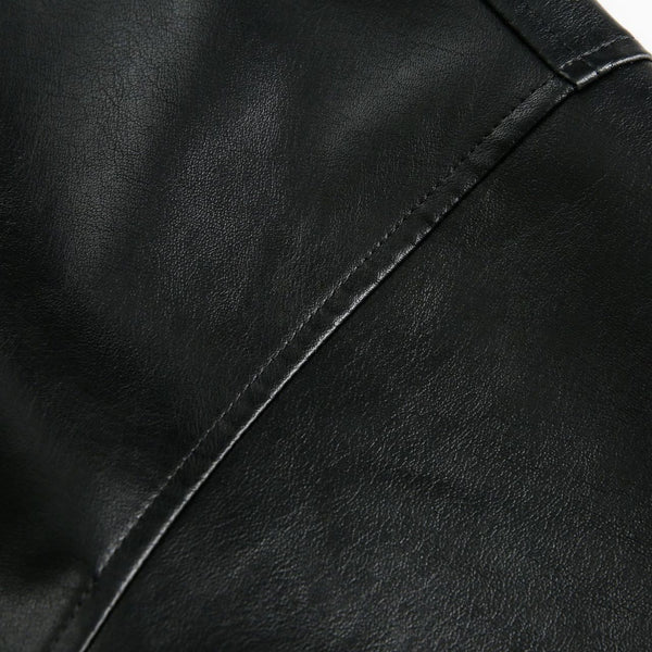 Chaqueta de Cuero Retro Americana con Capucha para Hombre