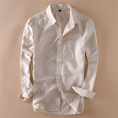 Camisa de Lino Blanca Clásica para Hombre - Image 10
