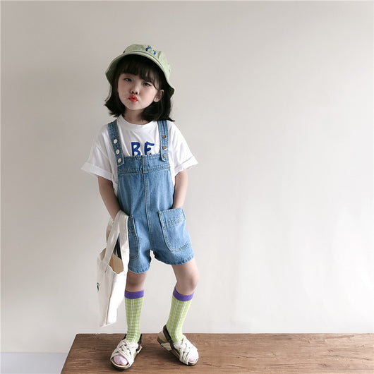 Pantalones Cortos Infantiles de Mezclilla con Tirantes - Image 10